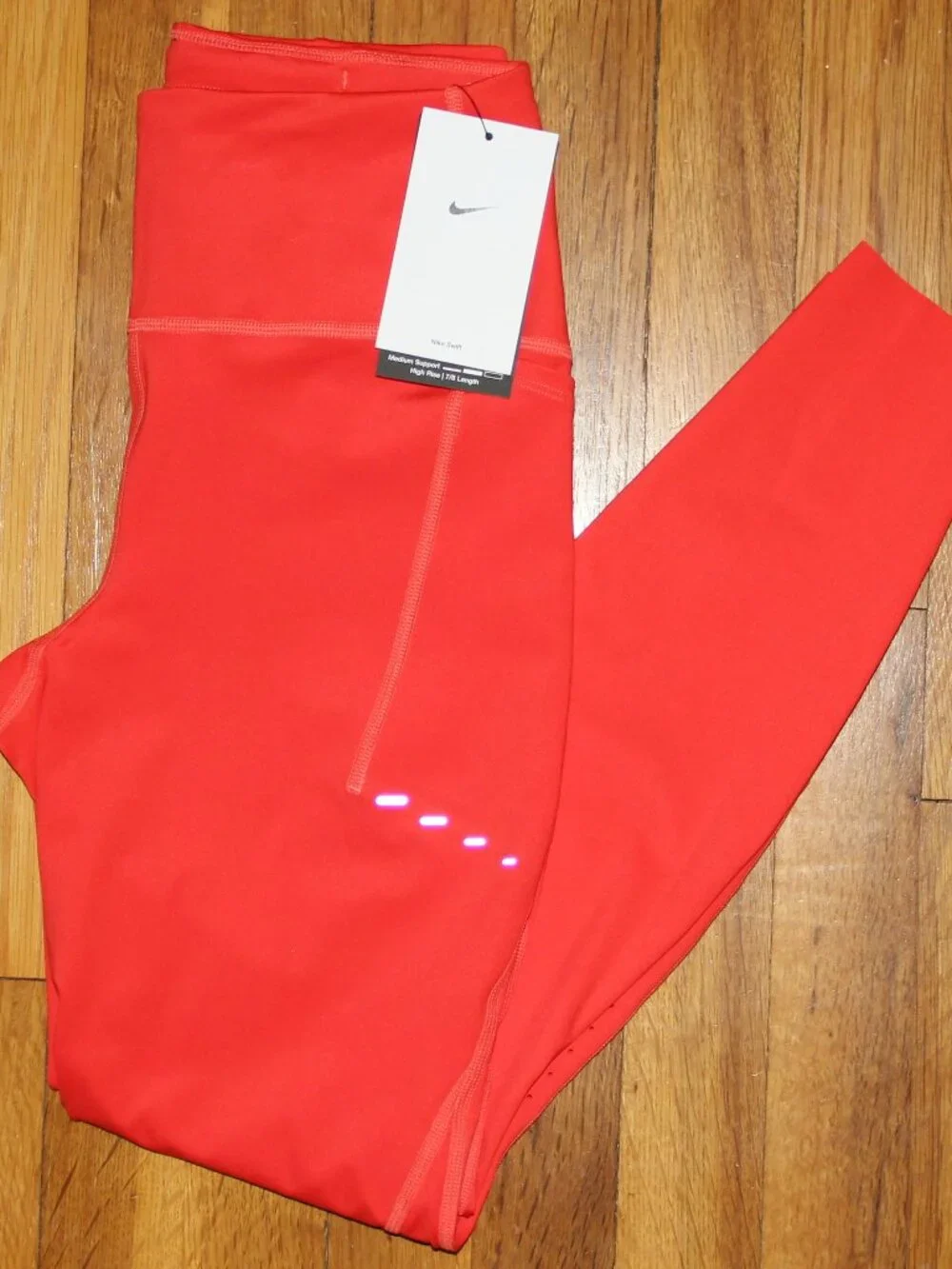Nike Swift High-Waisted 7/8 Running Leggings Womens S M Light Crimson